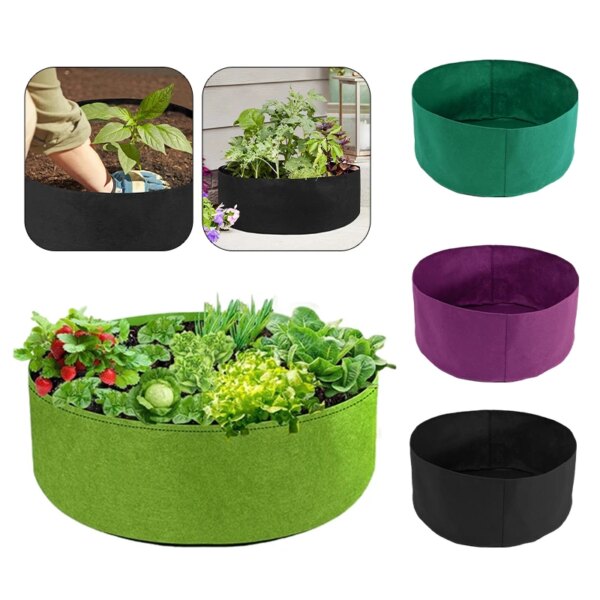 Felt Grow Bag Large Diameter Plant Vegetable Planter Garden  Outdoor Planting Flower Pot Thickened Seed Growing Bag Plant Pot