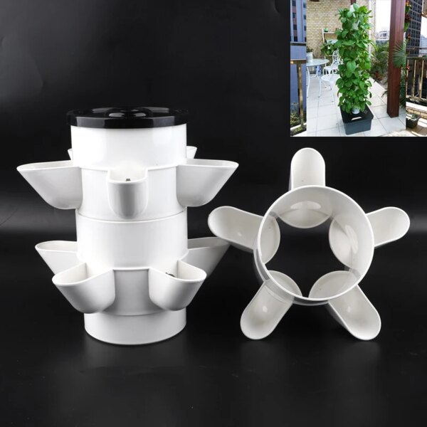 2Pcs DIY Indoor Soilless Vegetable Planter Detachable PP Colonization Cups Vertical Tower Planter Hydroponic System Accessories