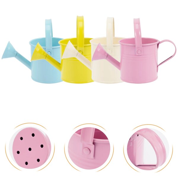 4pcs Iron Watering Cans Iron Watering Kettle Children Metal Watering Can