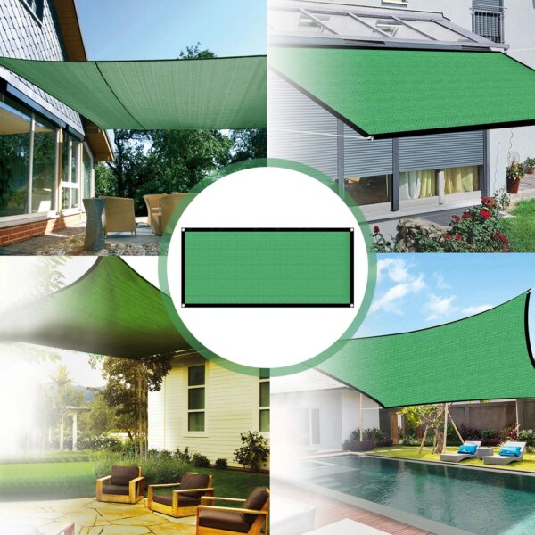 Anti-UV Sun Shade Net Awning Tarp Camping Canopy Tent Outdoor Sunshade Net Backyard Pool Garden Shelter Canopy 90% Shading Rate