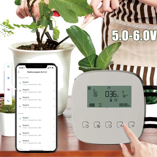 Dual Pump WiFi Tuya Smart Watering Machine Automatic Micro-drip Irrigation System Plants Controller System Irrigation Tool