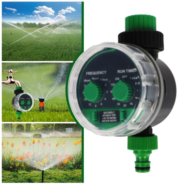 Electronic Water Timer Ball Valve Two Dial Garden Automatic Irrigation Controller Battery Operated 21025 Drip Irrigation System