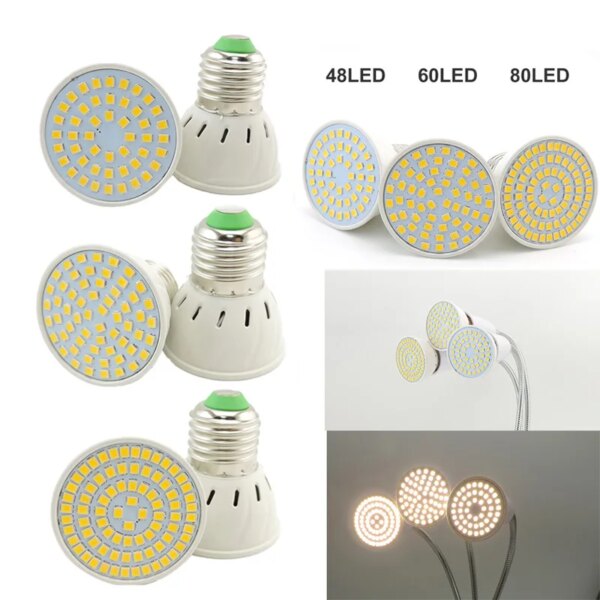 Full Spectrum 48 60 80 LED Plant Grow Light Bulbs E27 phytolamp Vegs Cultivo Growbox Sunlight Flower Indoor Greenhouse Box