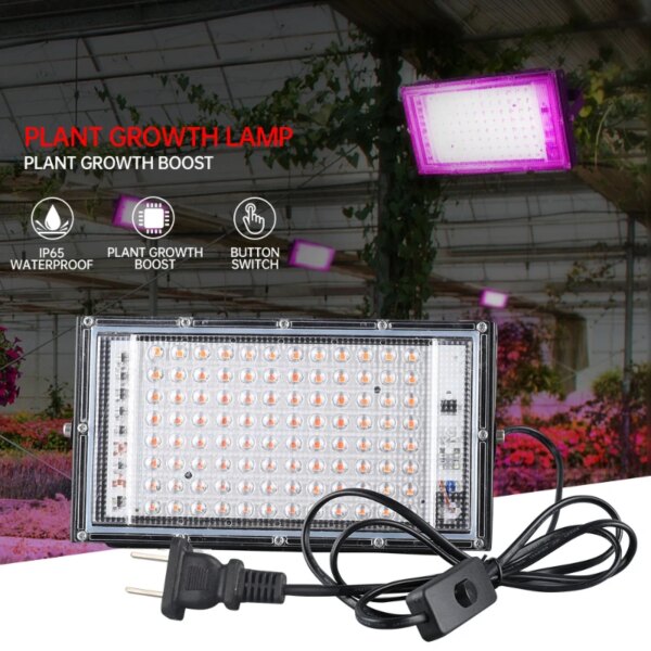 Full Spectrum LED Grow Light Phyto Lamp AC 220V 50W 100W 150W With EU Plug For Greenhouse Hydroponic Plant Growth Lighting