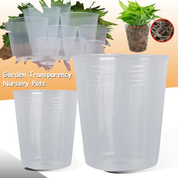 Garden Transparency Nursery Pots Planting Nutrition Cup Orchid Propagation Container Seedling Bag Soft Plastic Flowers Pot