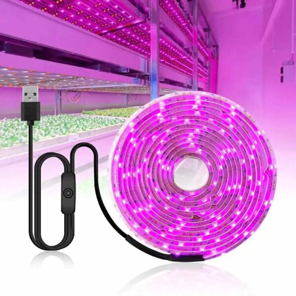 LED Grow Light Full Spectrum Phytolamp USB Plant Light Strip 1m 2m 3m 5m Phyto Lamp for Plant Flower Greenhouse Tent Hydroponics